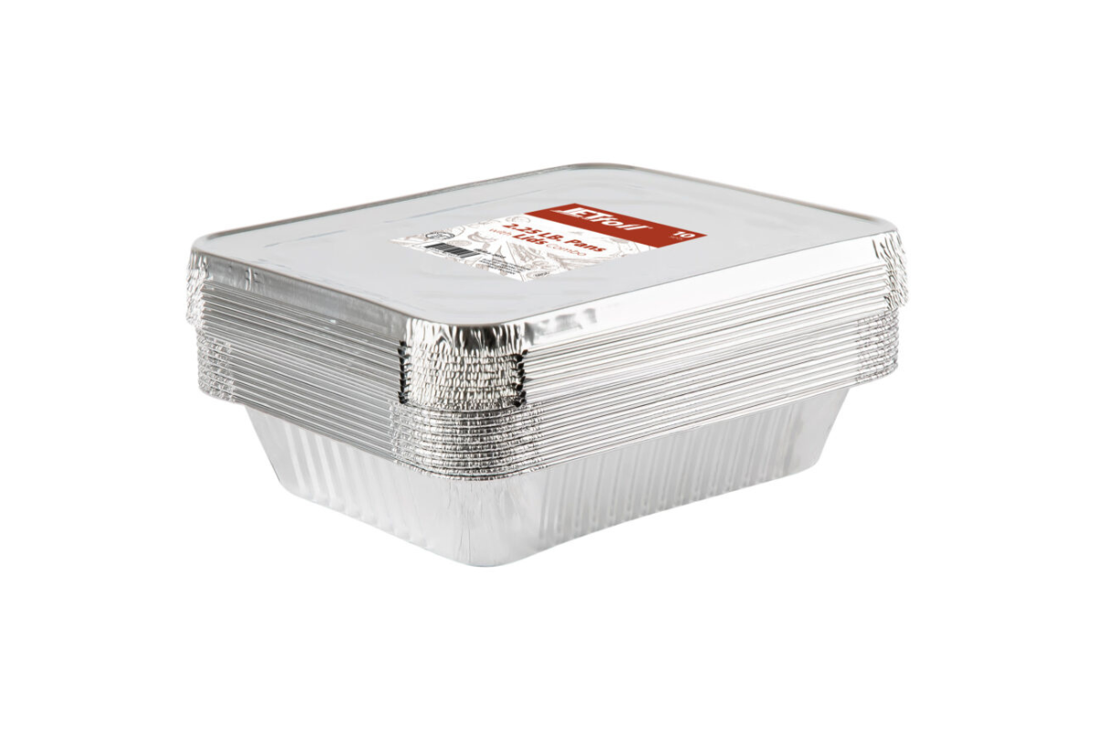 2.25 lb. Oblong Pans With Lids Combo 10pk