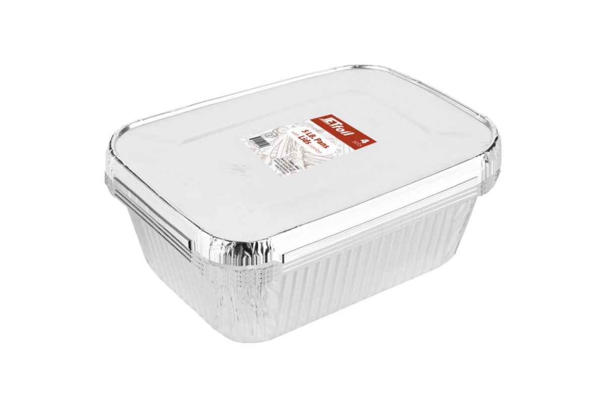 5 lb. Oblong pans With Lids Combo 4pk