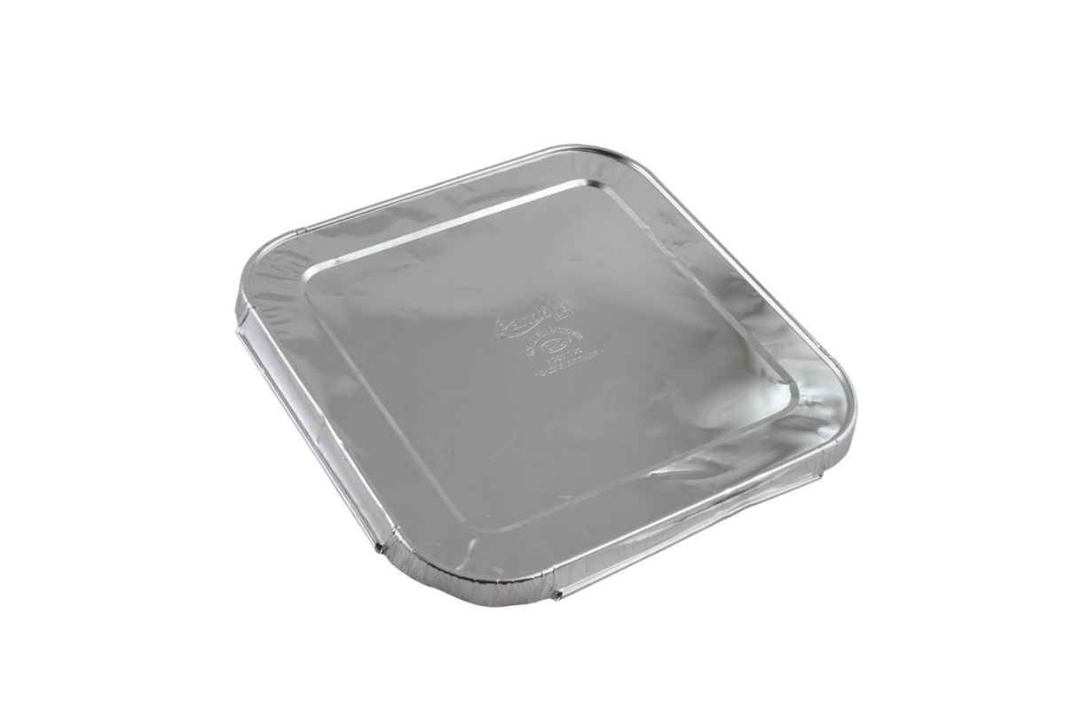 SQUARE FOIL PAN 8 INCH LID 5 PACK