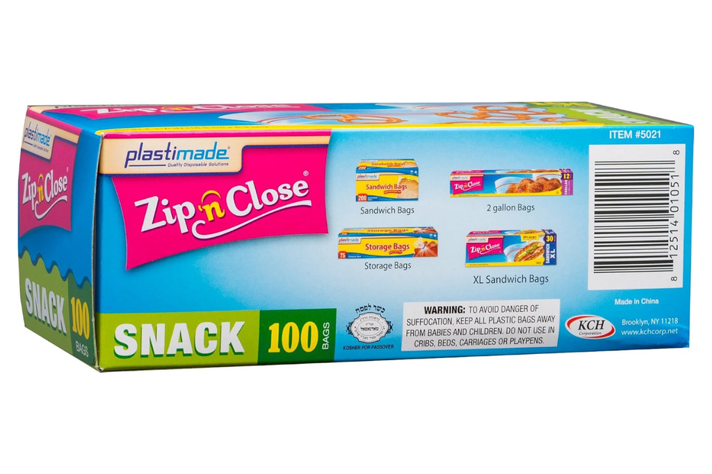 Zip N Close Bags Snack 100 ct.