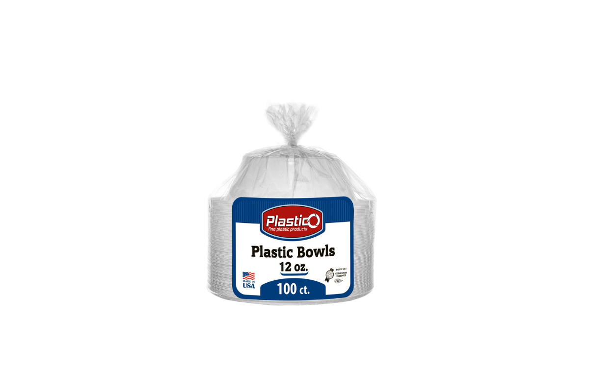 12 oz. White Bowls Plastico 100 ct.