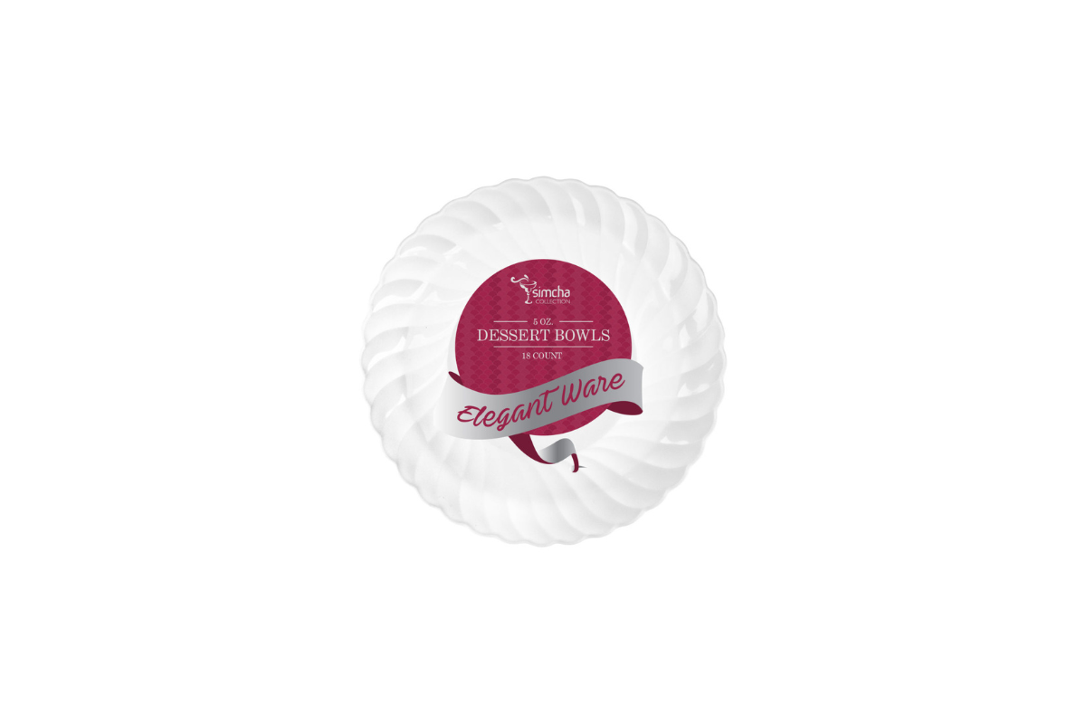 5 OZ. WHITE ELEGANT BOWLS 18 CT.