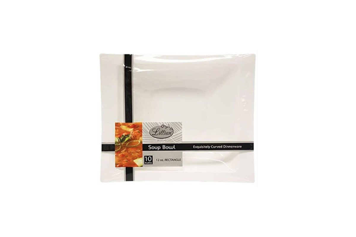 12 oz. White Rectangle Bowls 10 ct.