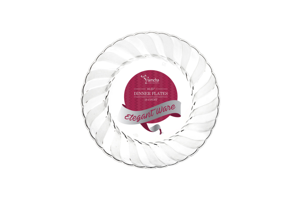 10.25 inch Clear Flair Plates 18 ct.