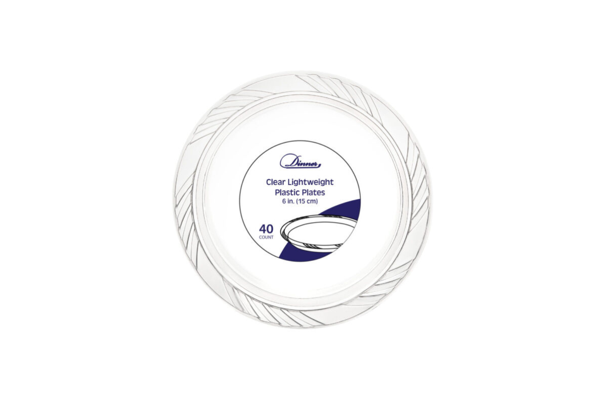 6 inch Clear Plates Dinner 40 ct.