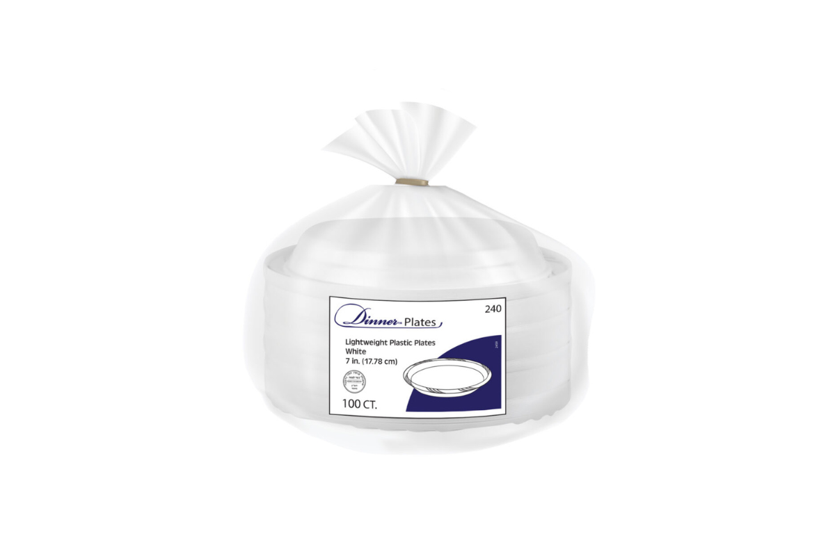 7 inch White Plates Dinner 100 ct.