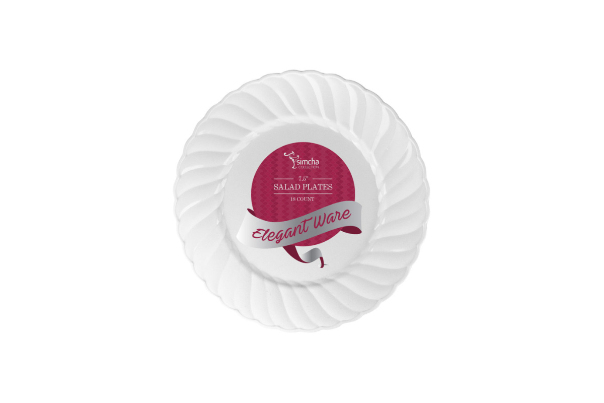 7.5 inch White Elegant Plates 18 ct.