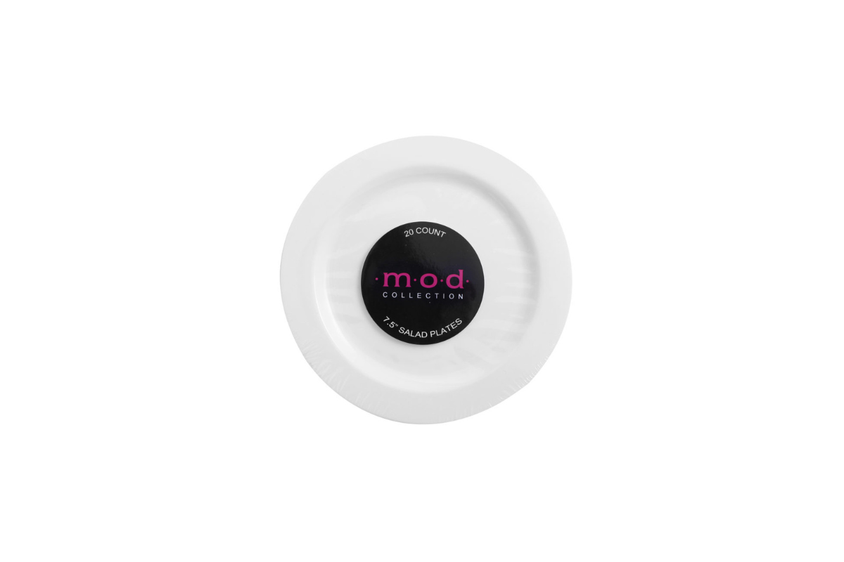 7 inch White Mod Plates 20 ct.