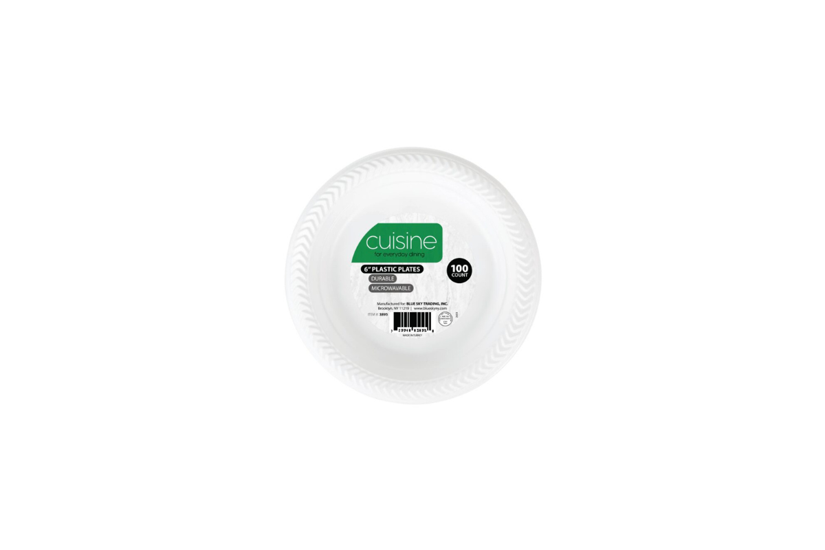 6 inch White Plates Cuisine 100 ct.
