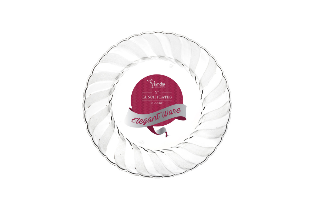 9 inch Clear Flair Plates 18 ct.