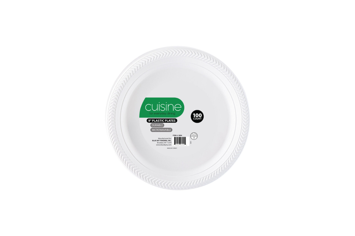 9 inch White Plates Cuisine 100 ct.