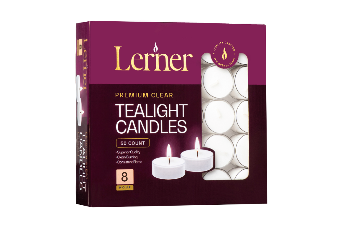 Lerner Clear Tealights 8 Hour 50 ct.