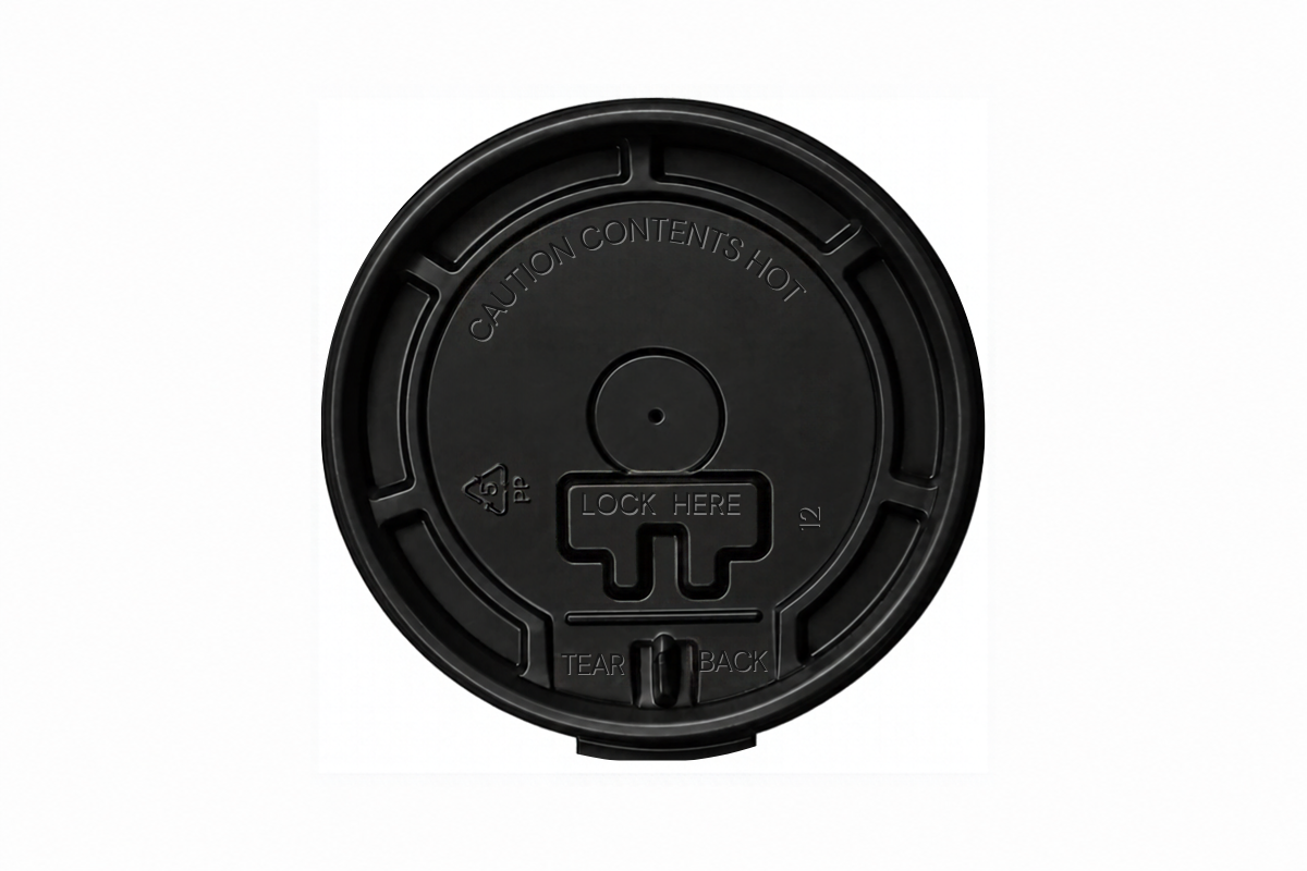Flat Lids 10-24 oz. For Paper Hot Cups Black 50 ct.