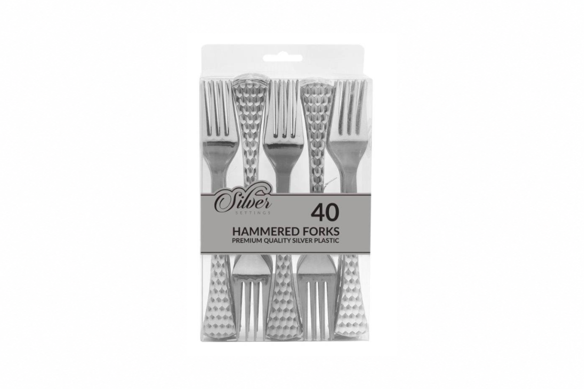 Hammered Collection Silver Forks 40 ct.