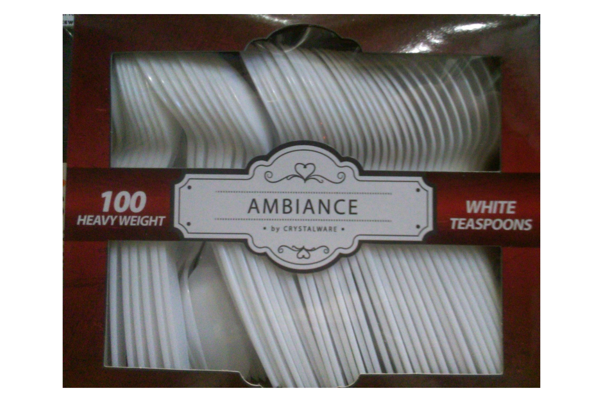 White Teaspoons 100 ct. Heavy Duty