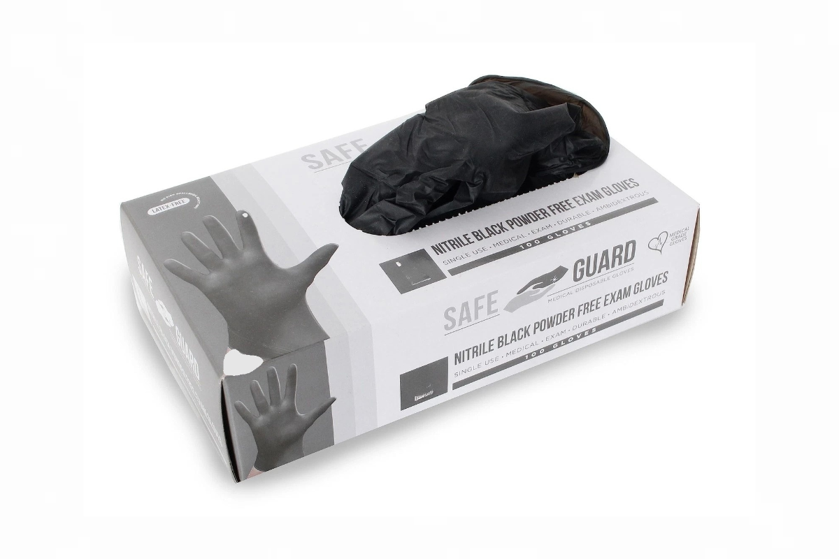 Nitrile Gloves Black Small 100 ct.